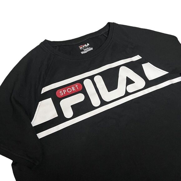 Fila‎ Short Sleeve Workout Gear Black Sweatshirt Logo Style Top  FILA Plus 1X - Picture 7 of 7
